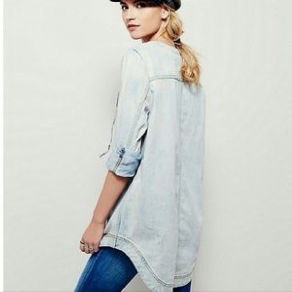 NWOT Free People Washed Out Cloud Blue
Denim Lace Up - Picture 4 of 12